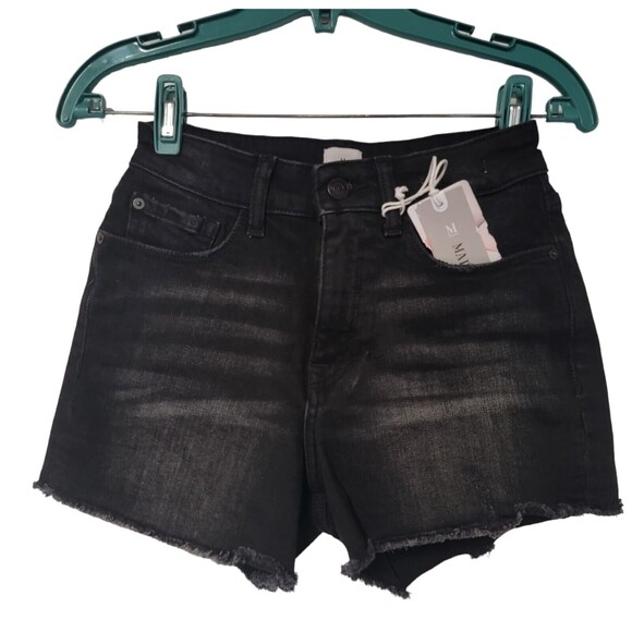 Madison Morgan High Rise Cutoff Boyfriend Stretch Denim Shorts Women 00/24‎ - Picture 1 of 7